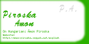 piroska amon business card