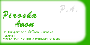 piroska amon business card